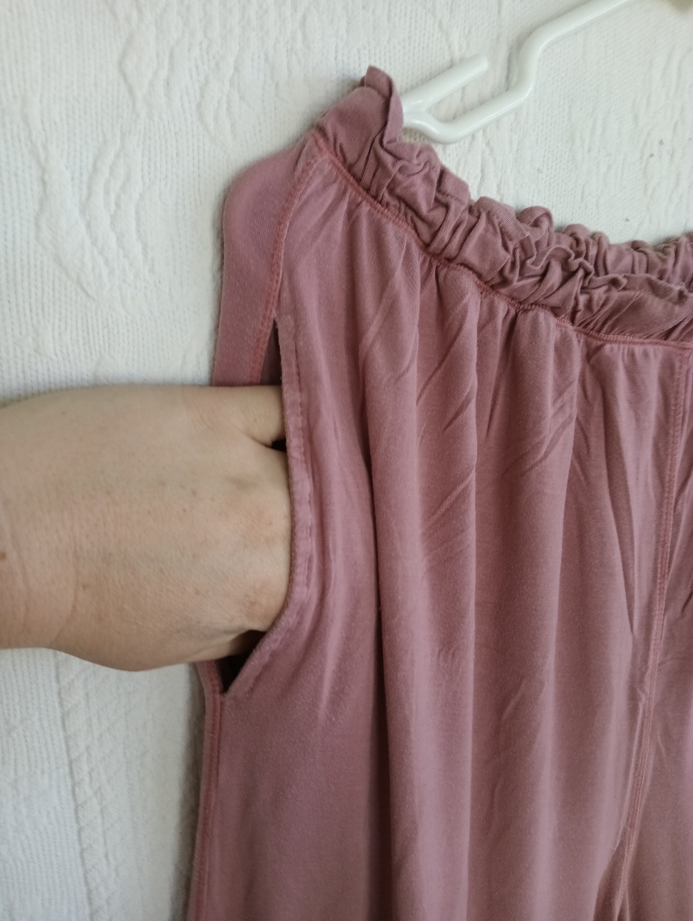 Free People Dusty Rose Wide Leg Lounge Pants Soft Stretchy Flowy Casual Sweats - Picture 5 of 9